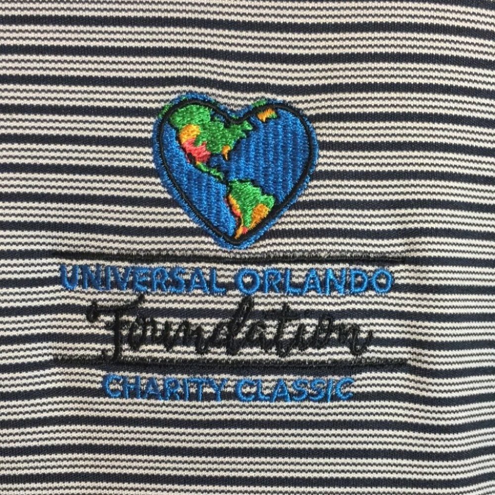 Oxford America Men universal Orlando striped polo short sleeve shirt size medium - Picture 3 of 4